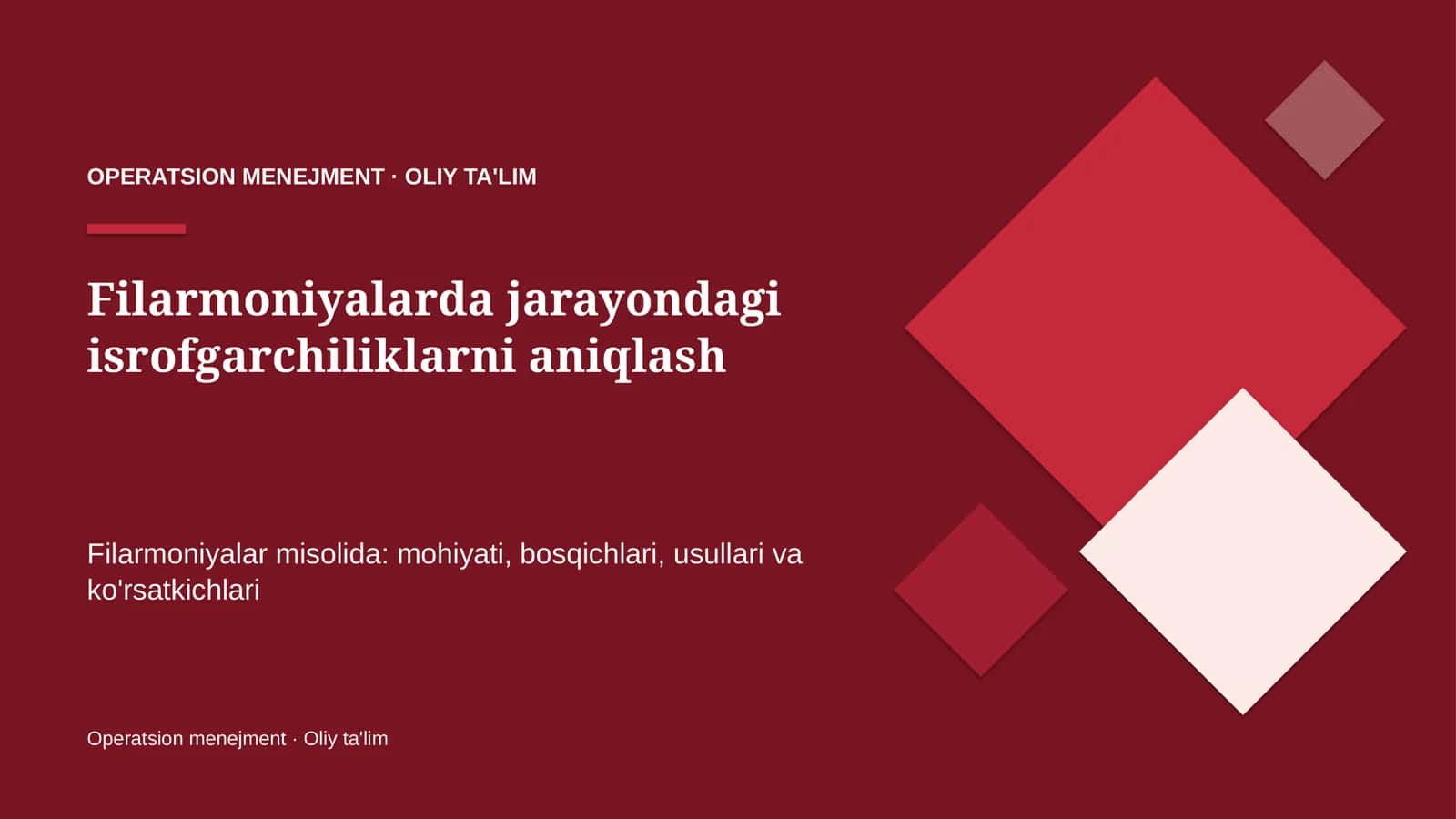 Filarmoniyalarda jarayondagi isrofgarchiliklarni aniqlash
