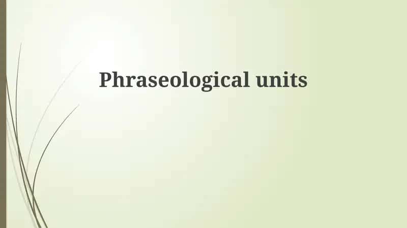 Phraseological units