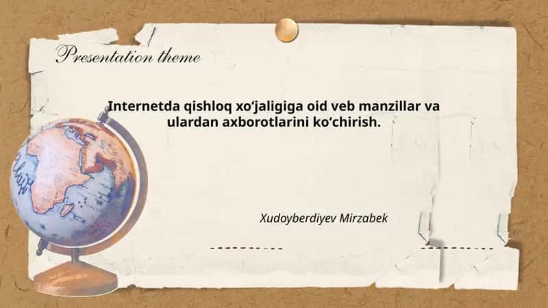 Qishloq xoʻjaligiga oid internet manzillari