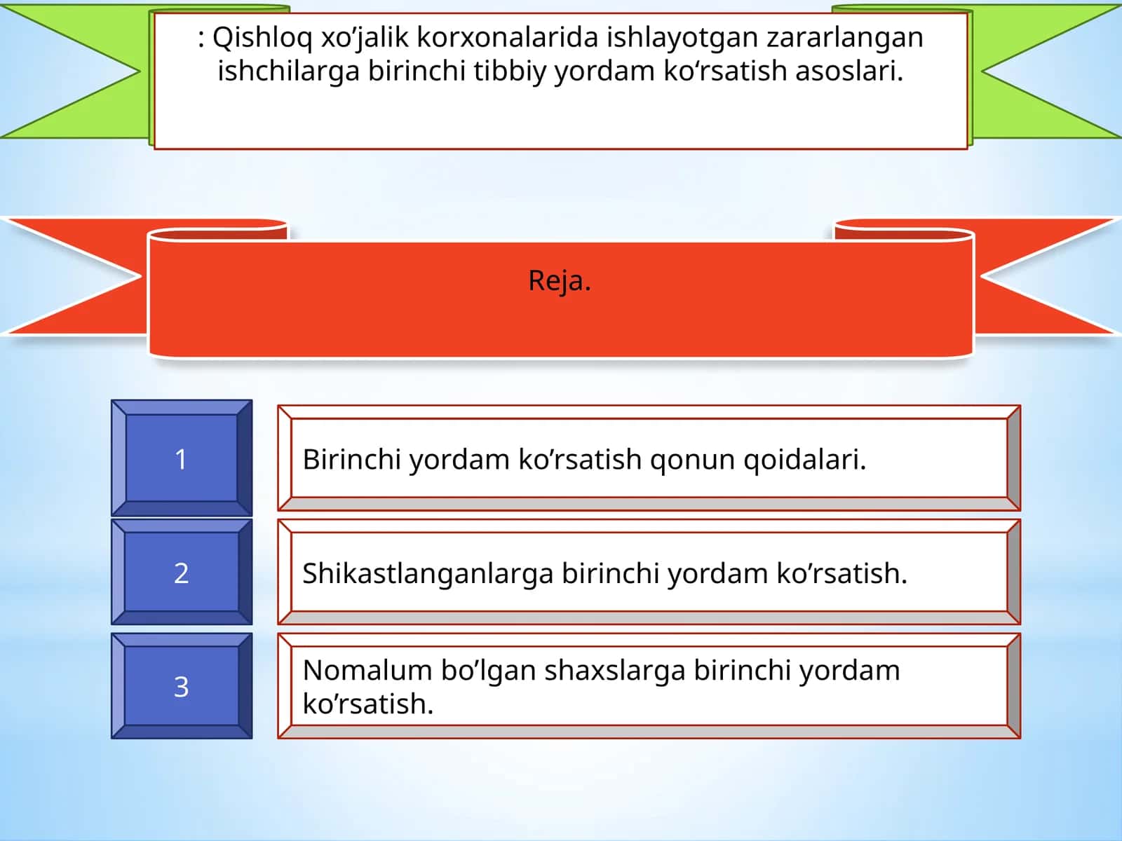 Birinchi yordam ko'rsatish