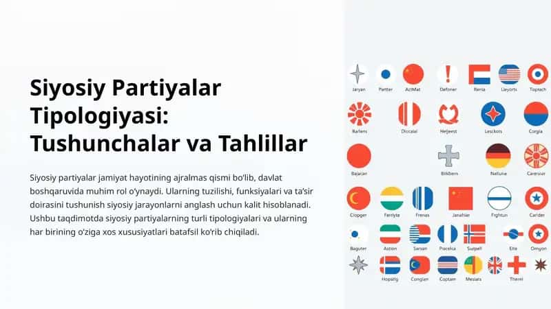 Siyosiy Partiyalar Tipologiyasi: Tushunchalar va Tahlillar