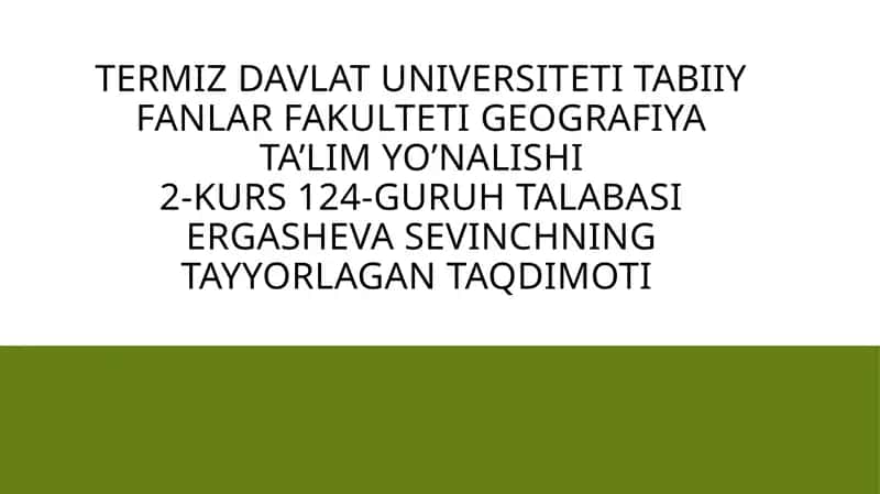 Yer relyef va uni xaritalarda tasvirlash usullari