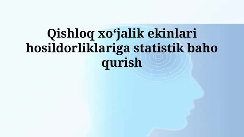 Ma'lumotlar yig'ish va ekin maydonlarini o'lchash