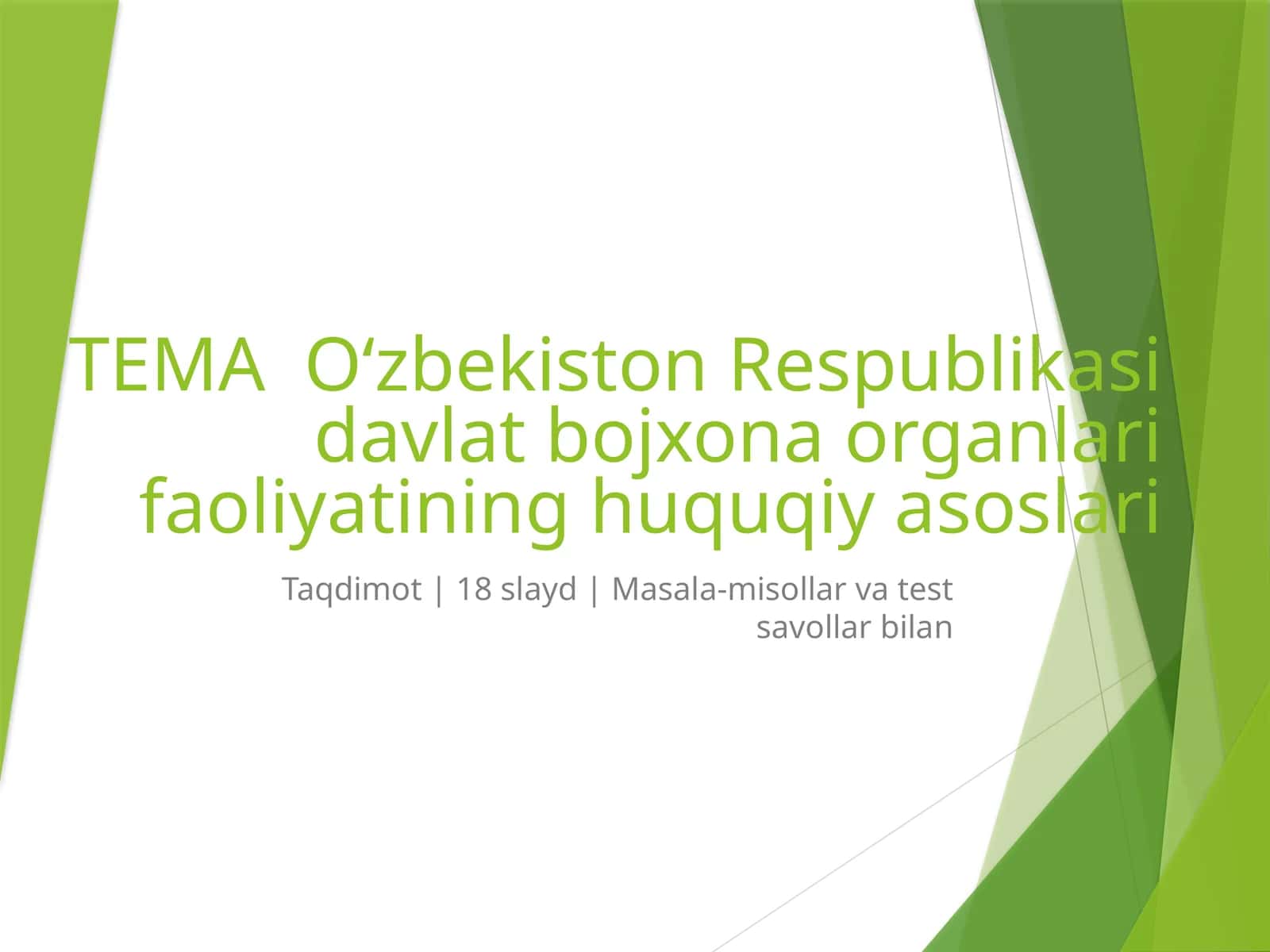 Oʻzbekiston Respublikasi davlat bojxona organlari faoliyatining huquqiy asoslari