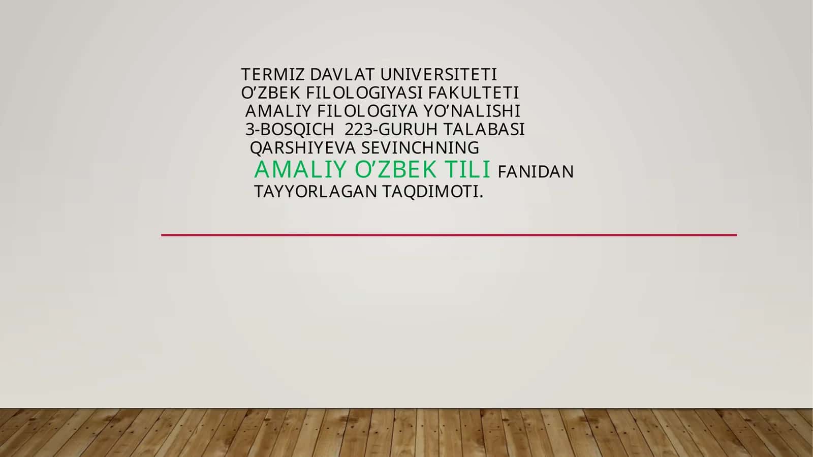 AMALIY O’ZBEK TILI