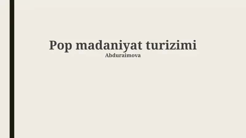 Pop madaniyat turizimi
