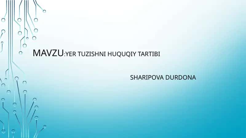 Yertuzishning huquqiy tartibi
