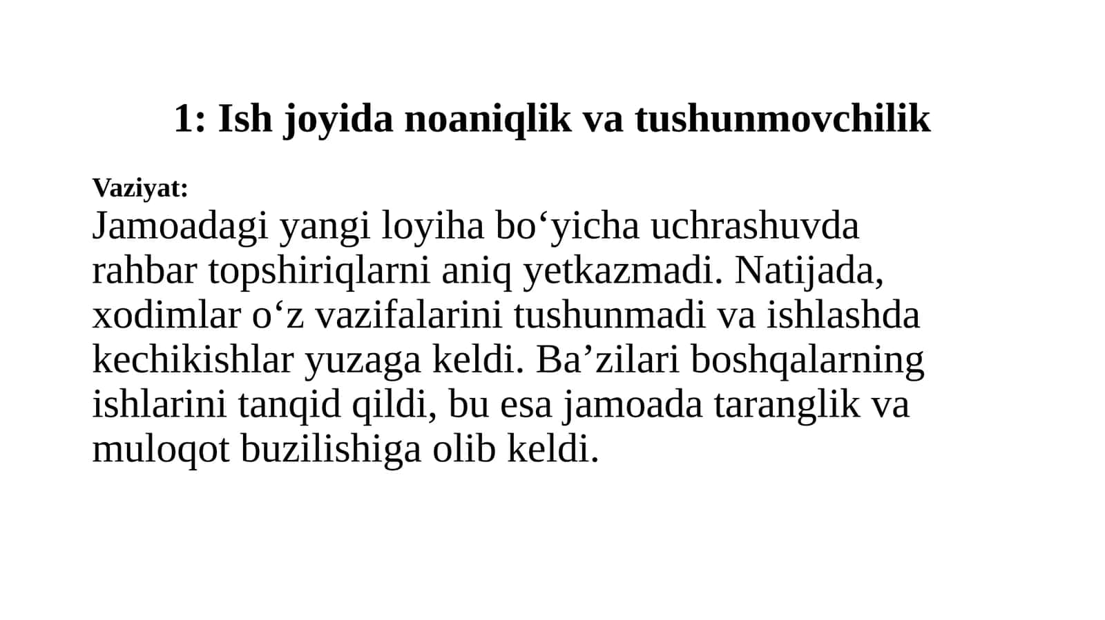 Oilaviy muloqotda tushunmovchilik