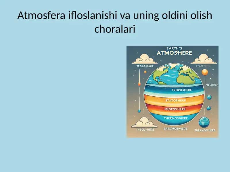 Atmosfera ifloslanishi va uning oldini olish choralari