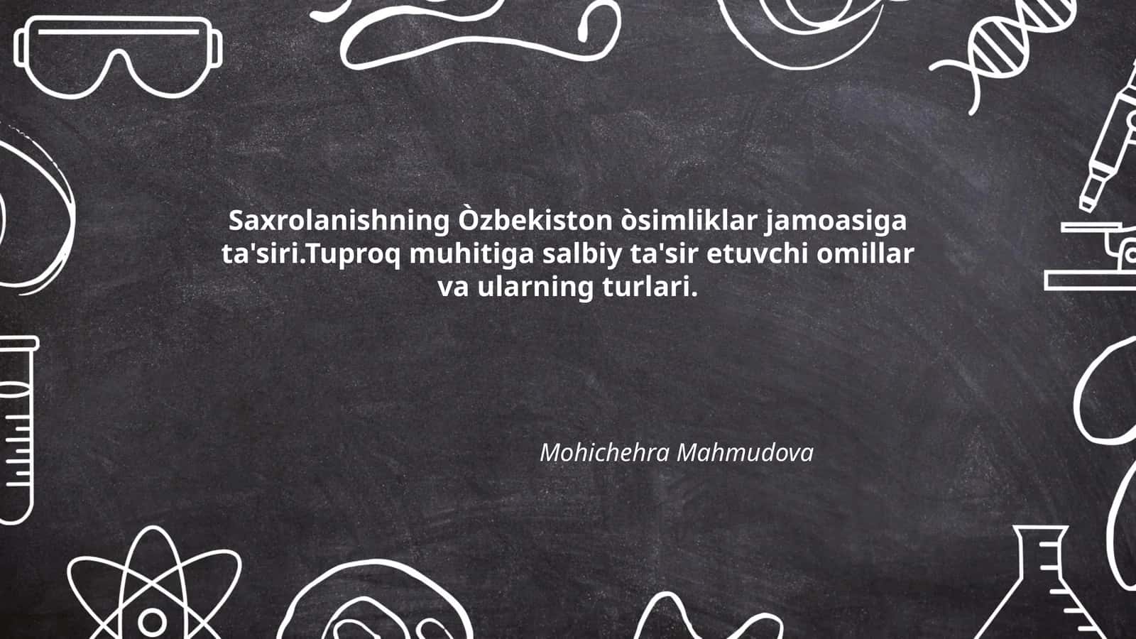 Saxrolanishning Òzbekiston òsimliklar jamoasiga ta'siri