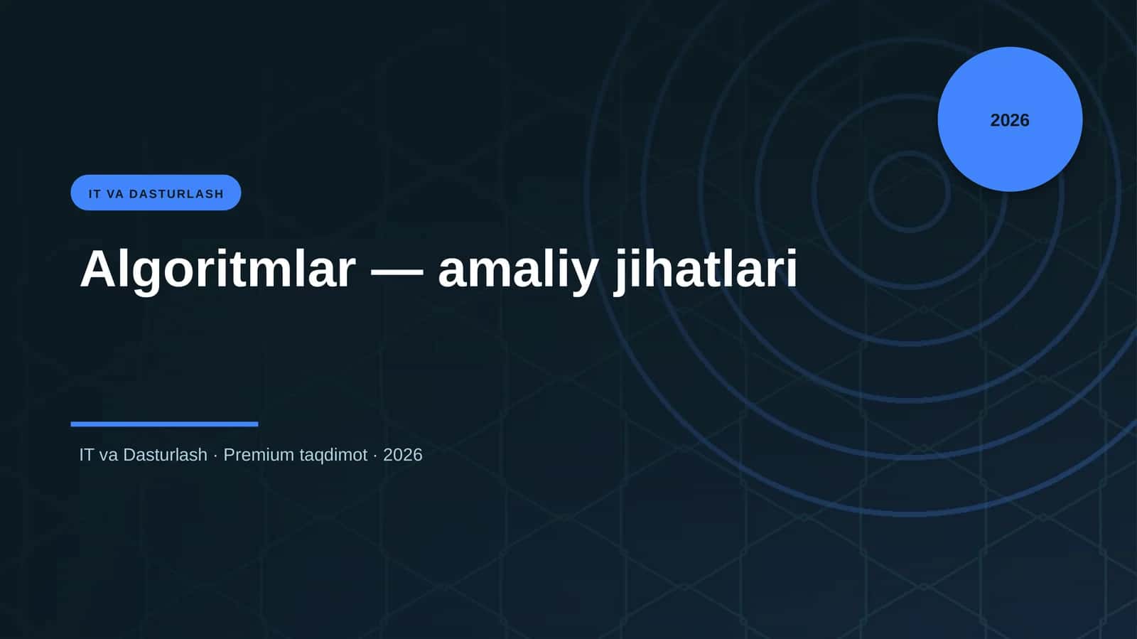 Algoritmlar — amaliy jihatlari