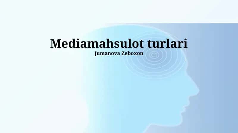 Ommaviy axborot vositalari mahsulotlarining turlari