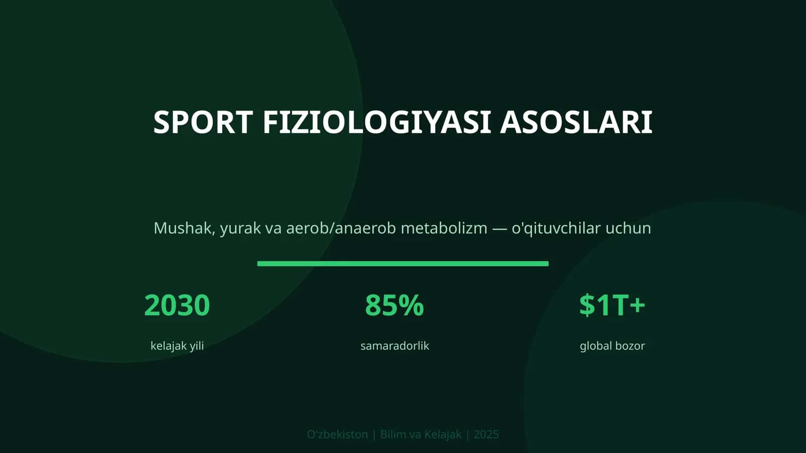 SPORT FIZIOLOGIYASI ASOSLARI