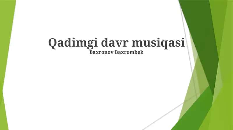 Qadimgi davr musiqasi