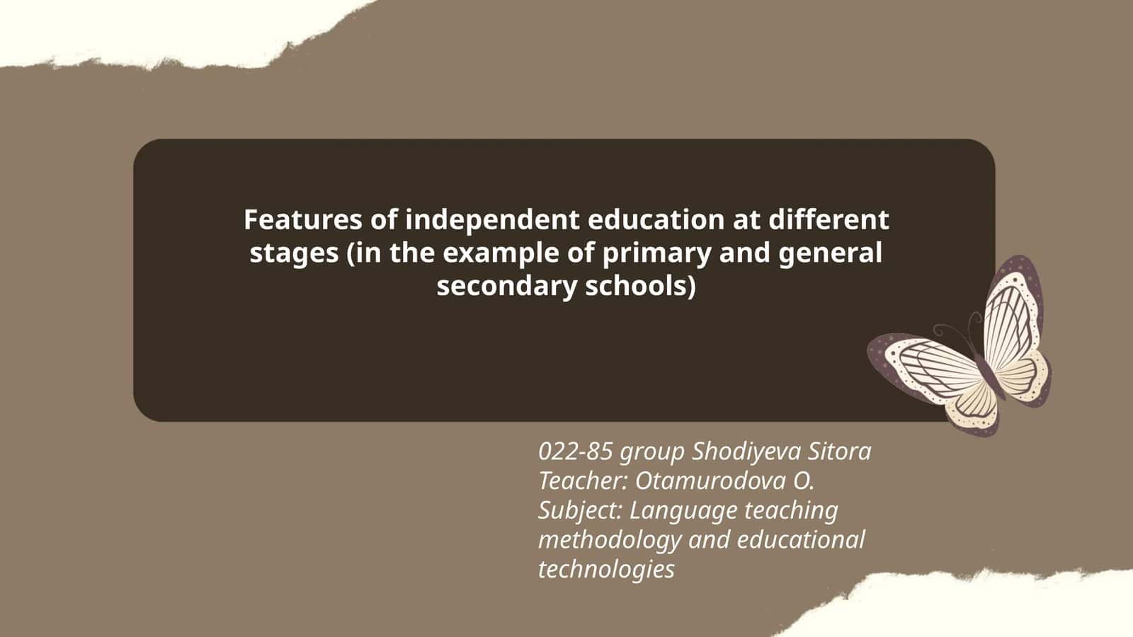 Features of independent education at different stages (in the example of primary and general secondary schools)