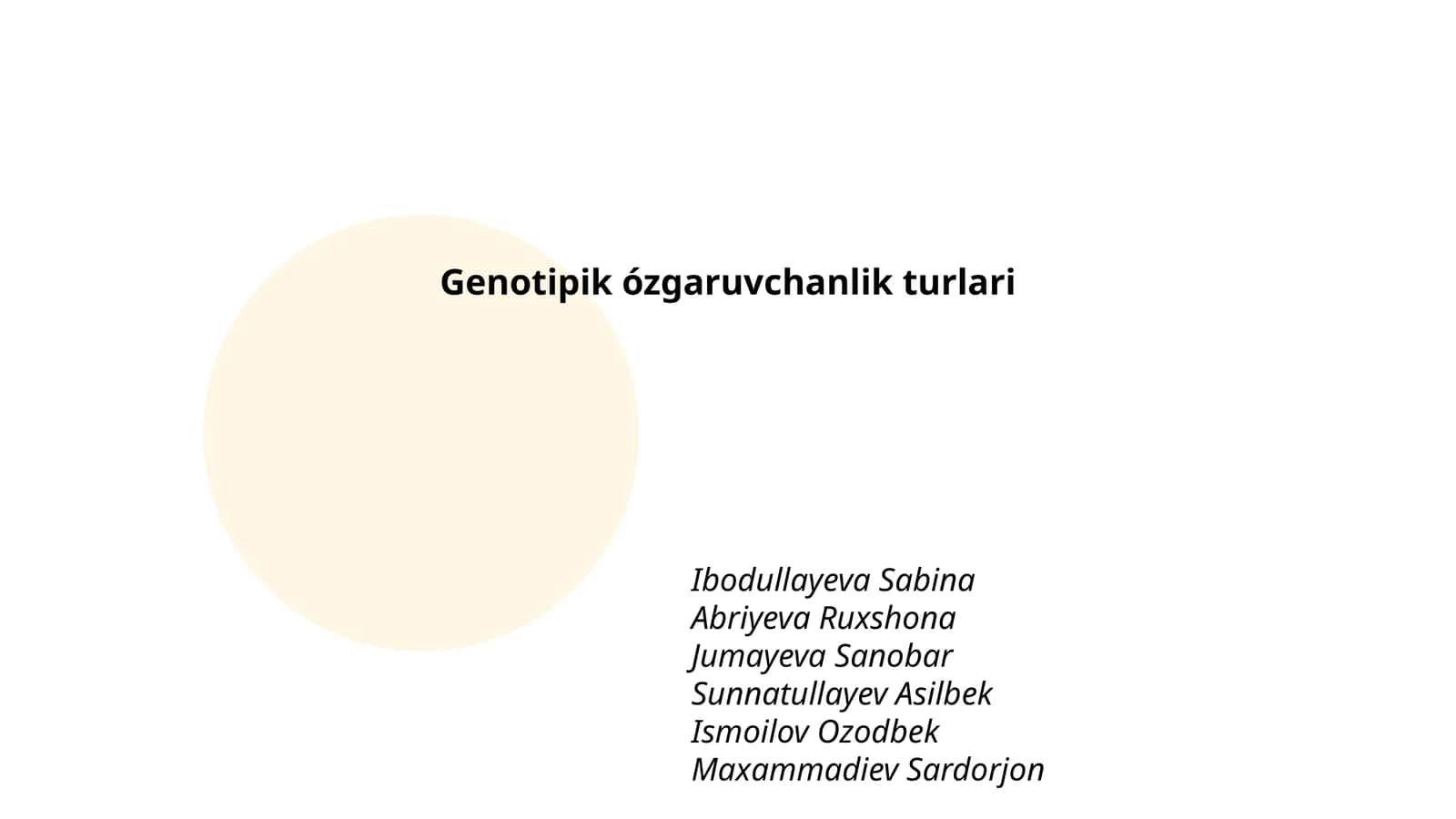 Genotipik ózgaruvchanlik turlari