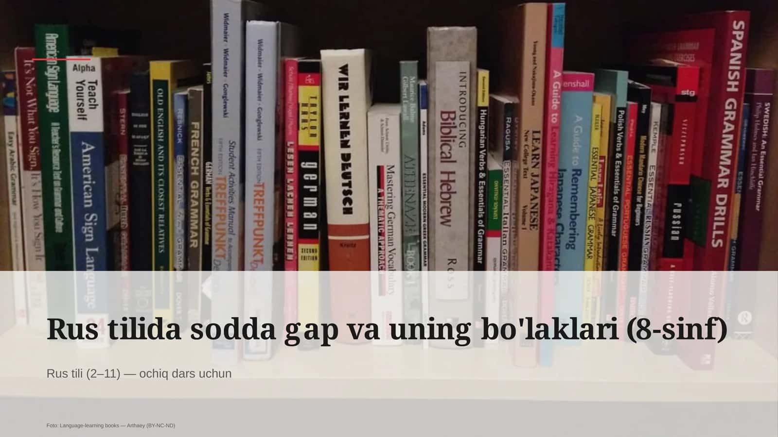 Rus tilida sodda gap va uning bo'laklari (8-sinf)