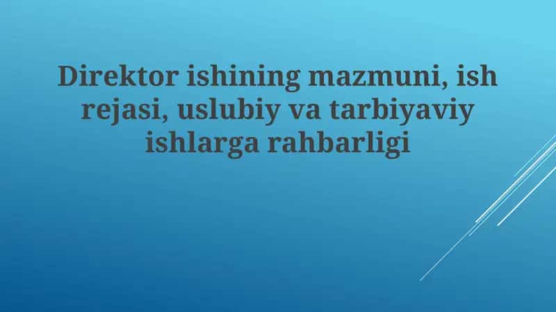 Direktorishining mazmuni