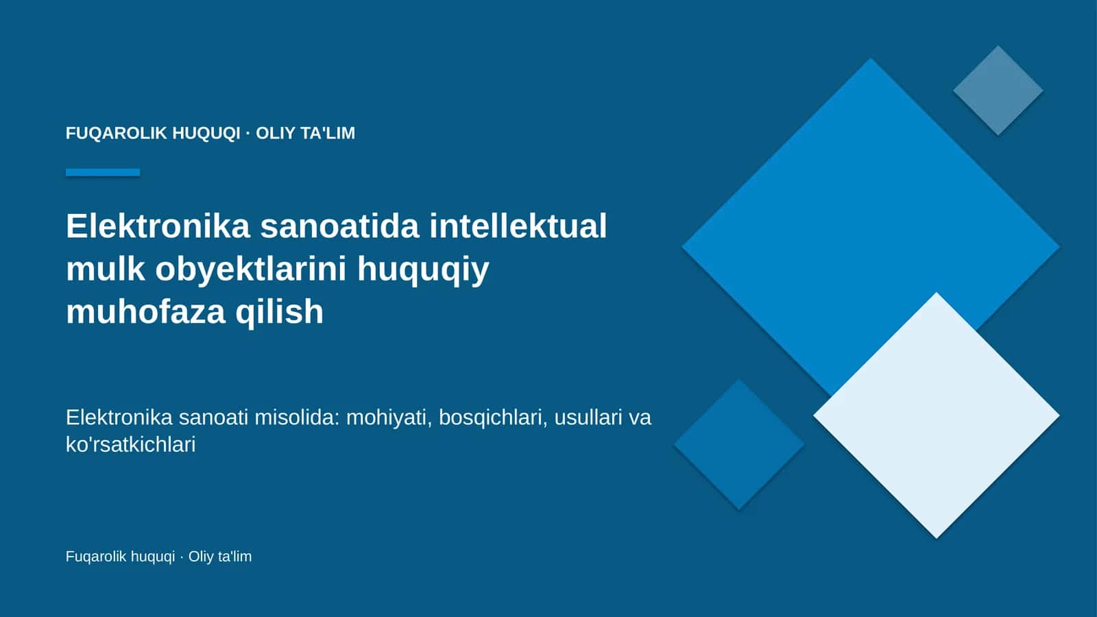 elektronika sanoatida intellektual mulk obyektlarini huquqiy muhofaza qilish 8845