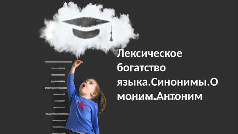 Лексическое богатство языка.Синонимы.Омоним.Антоним
