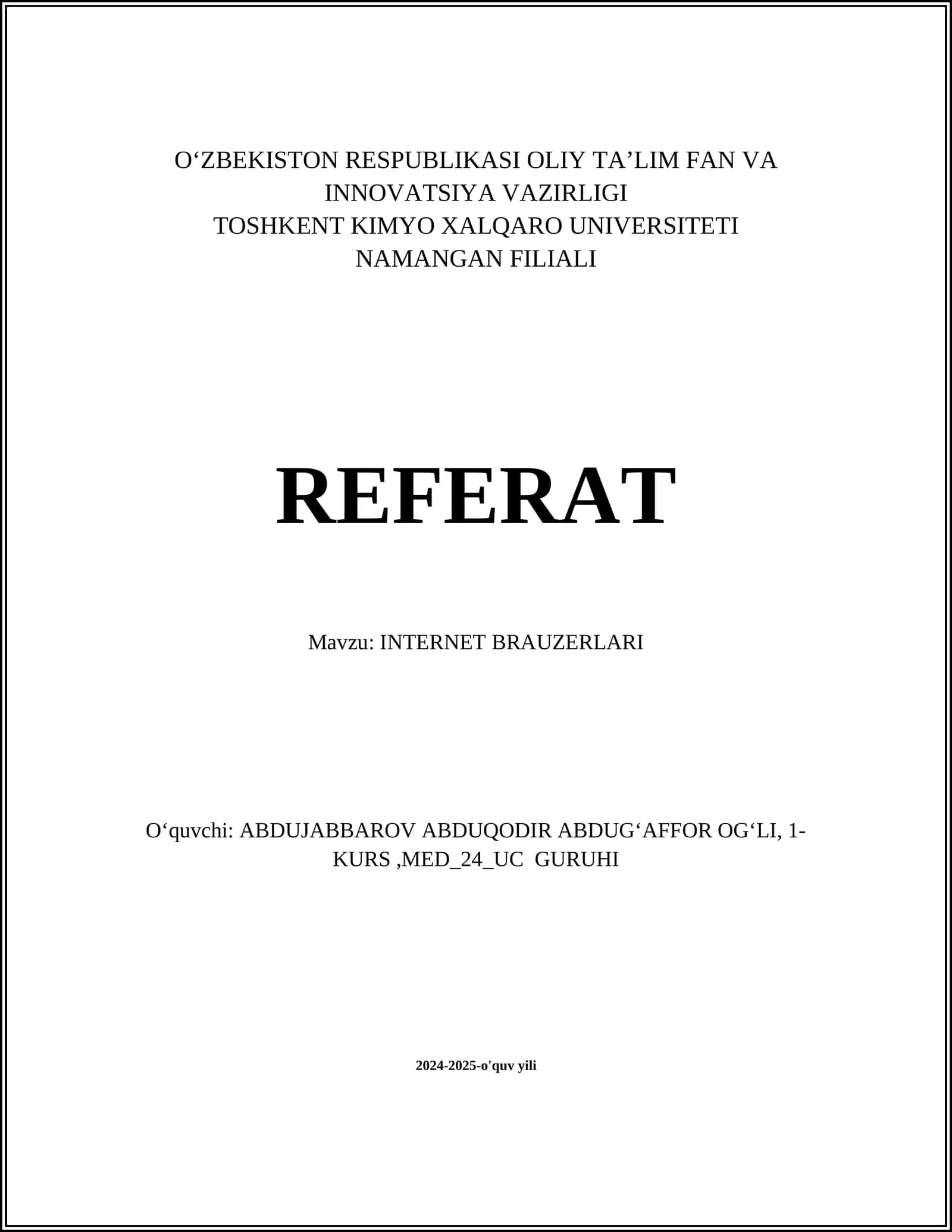 INTERNET BRAUZERLARI