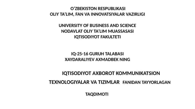 Bulutli Texnologiyalarning Iqtisodiyotdagi Oʻrni