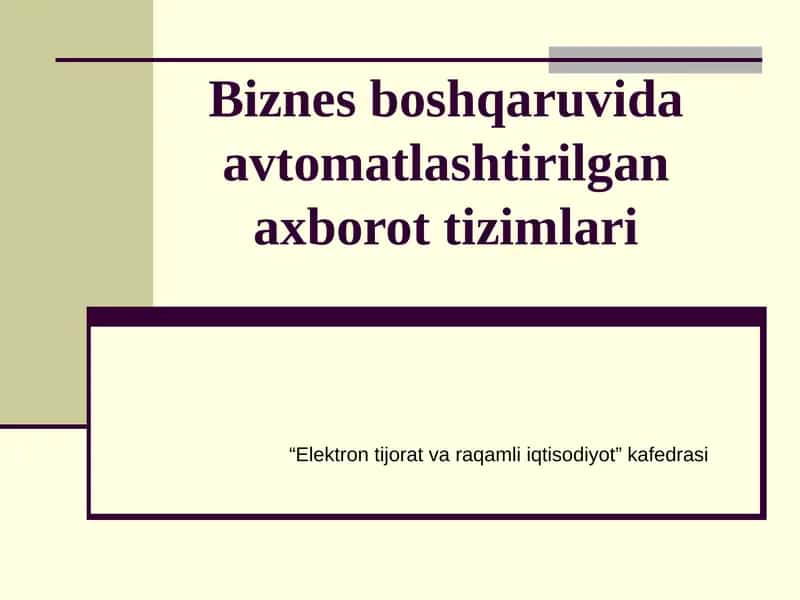 Informatika va axborot texnologiyalari