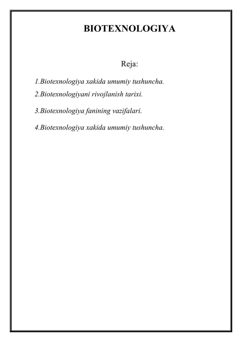 Biotexnologiya