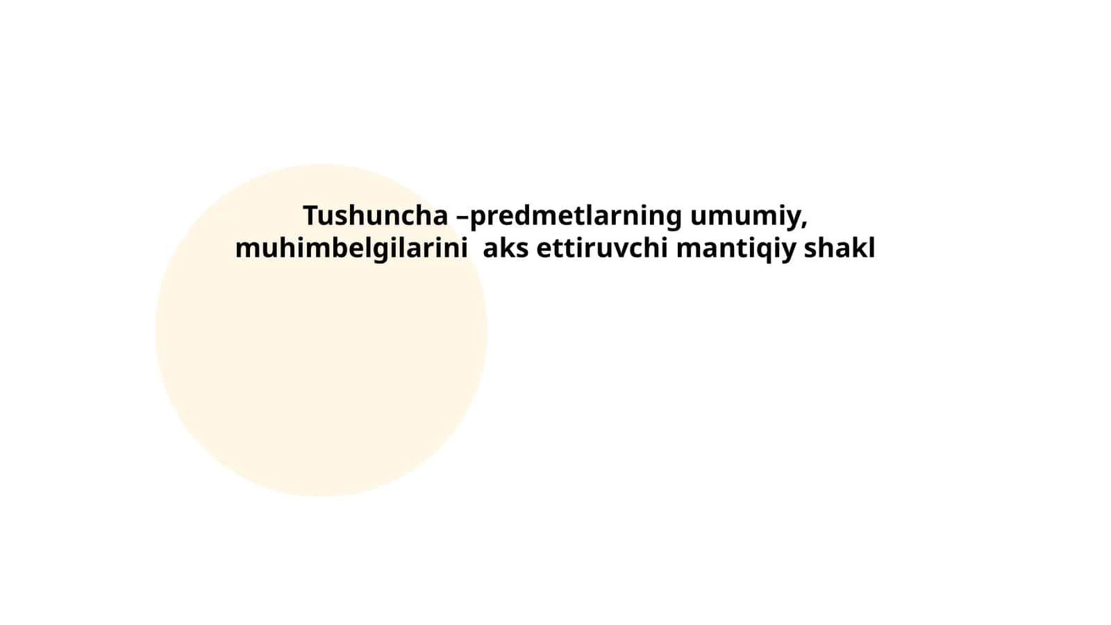 Tushuncha va uning ahamiyati