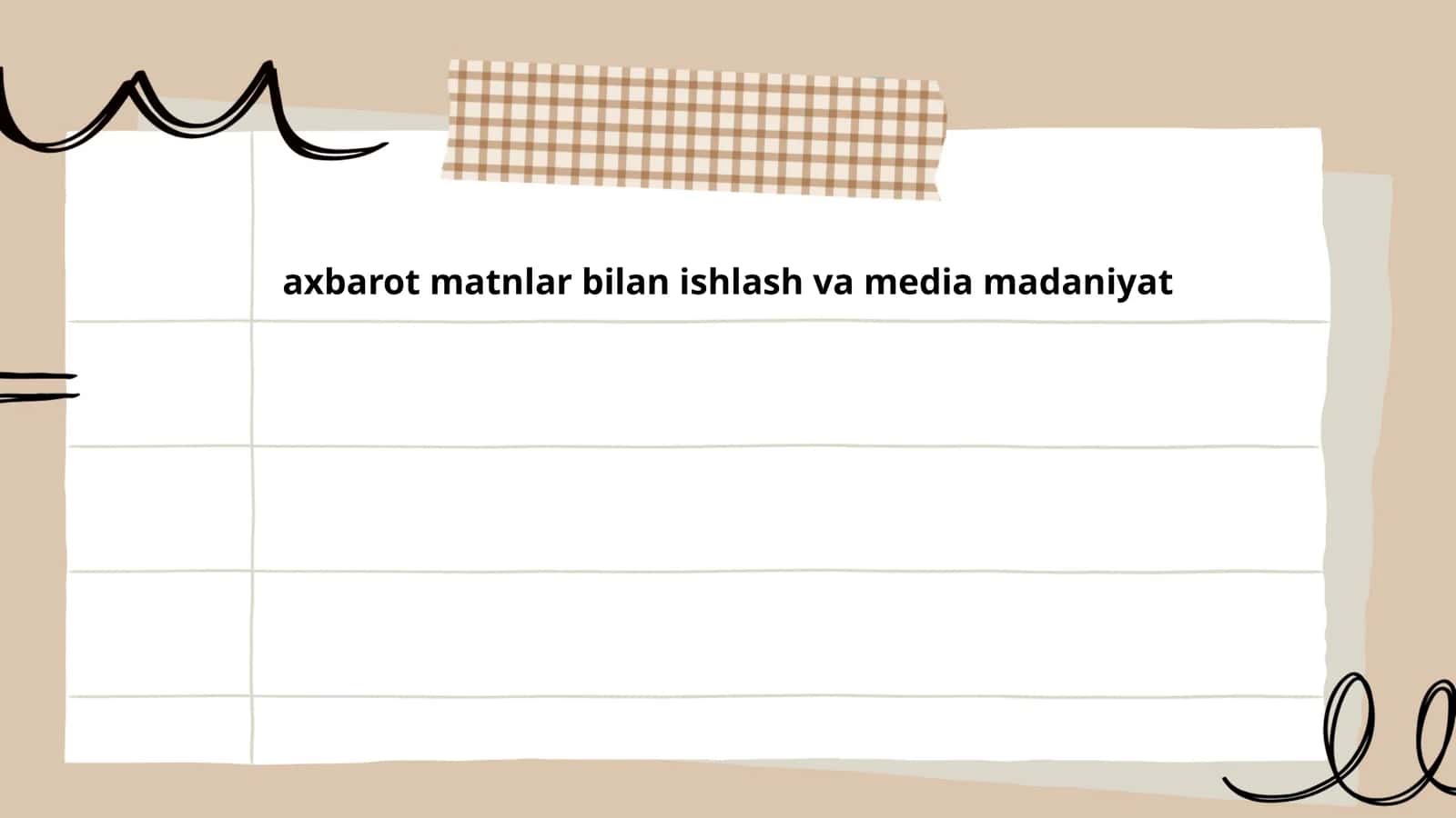 axbarot matnlar bilan ishlash va media madaniyat