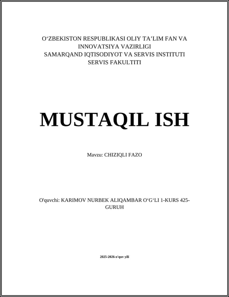 CHIZIQLI FAZO