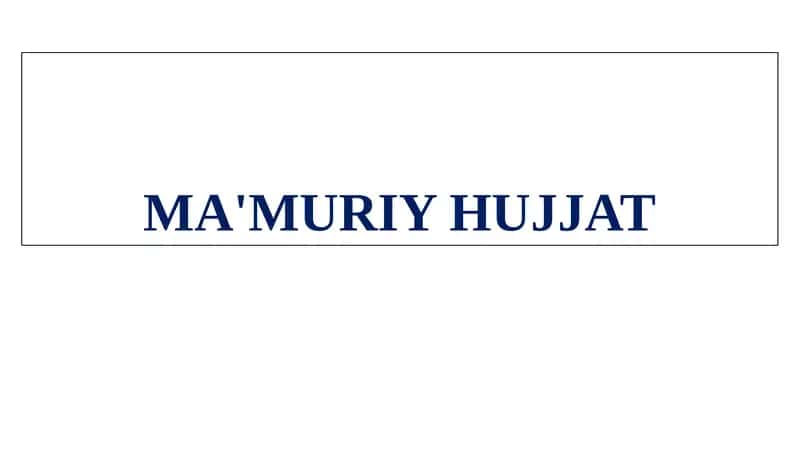 MA'MURIY HUJJAT