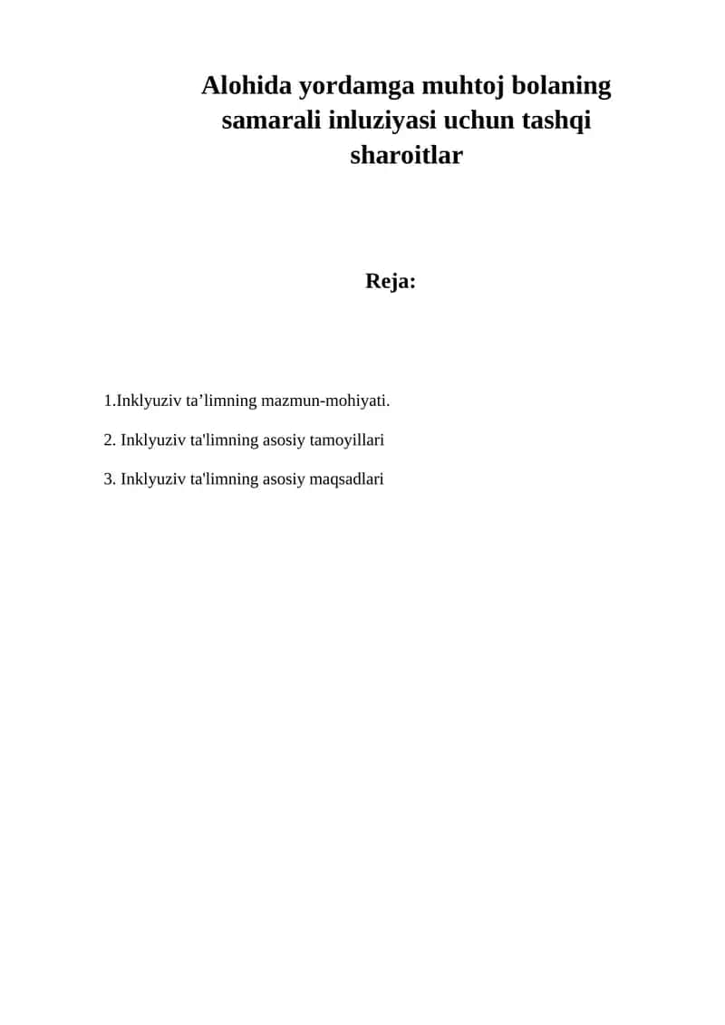 Inklyuziv ta’limning samarali usullari