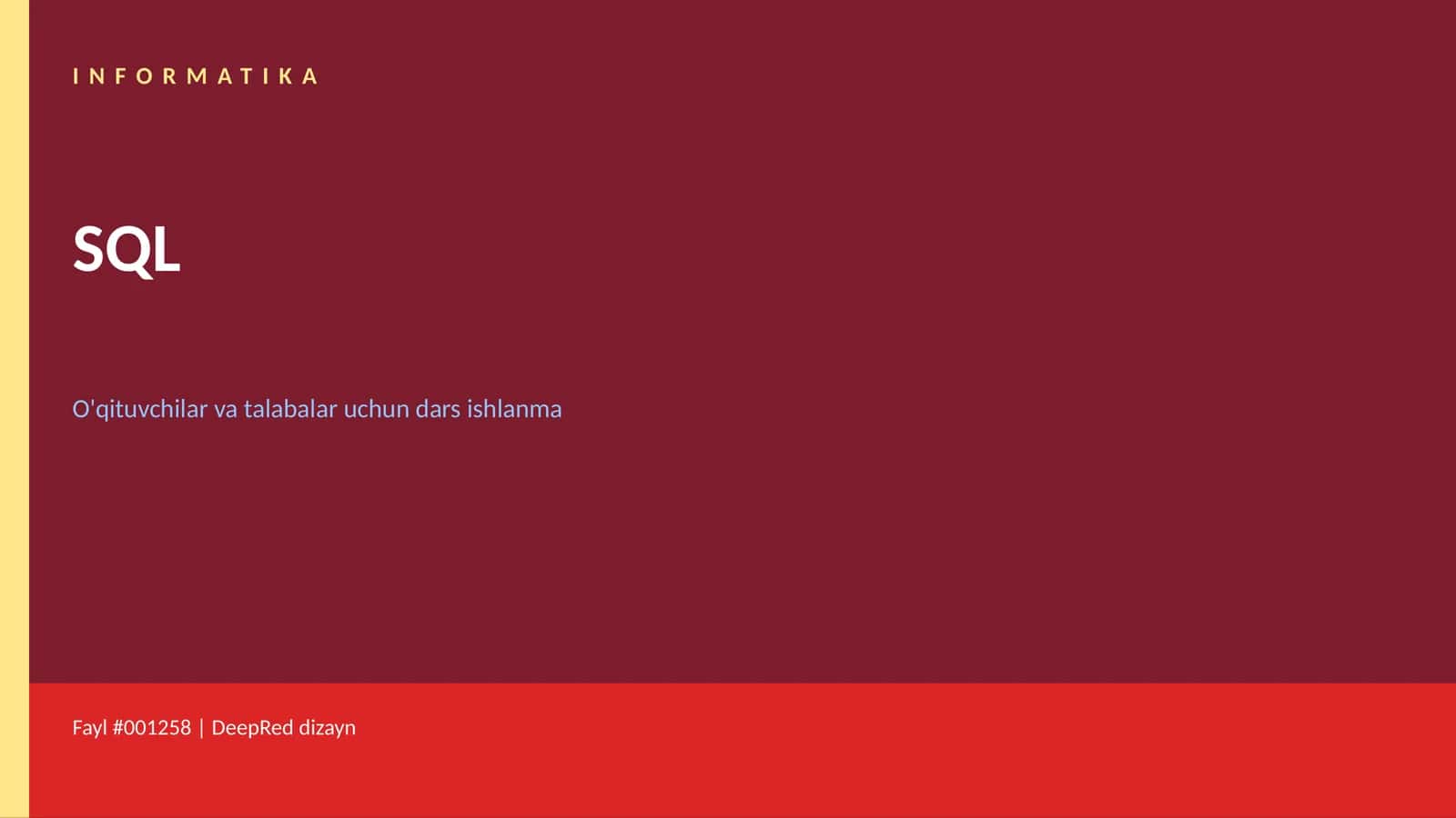O'qituvchilar va talabalar uchun dars ishlanma