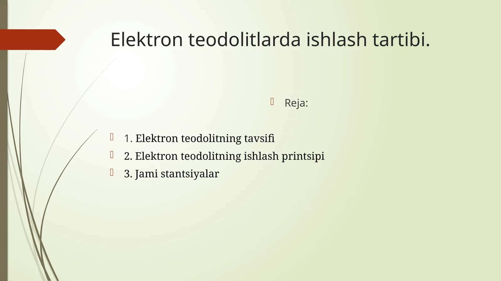 Elektronteodolitlarda ishlash tartibi