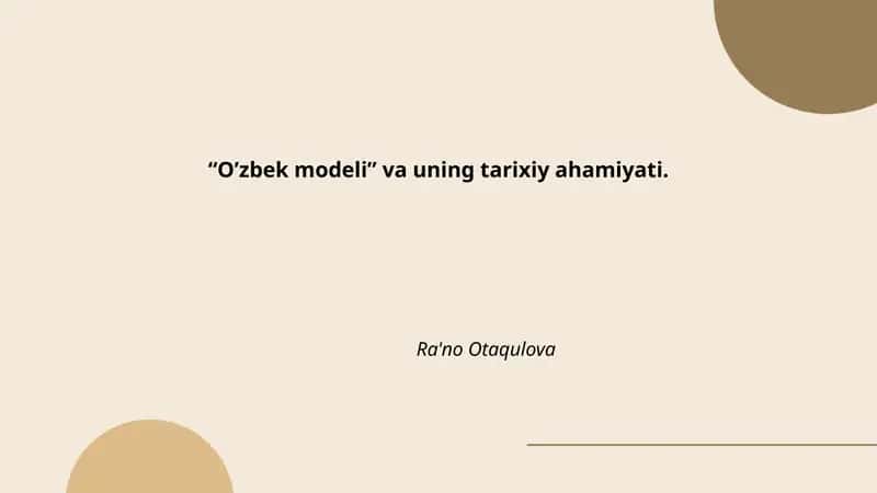 O’zbek modeli