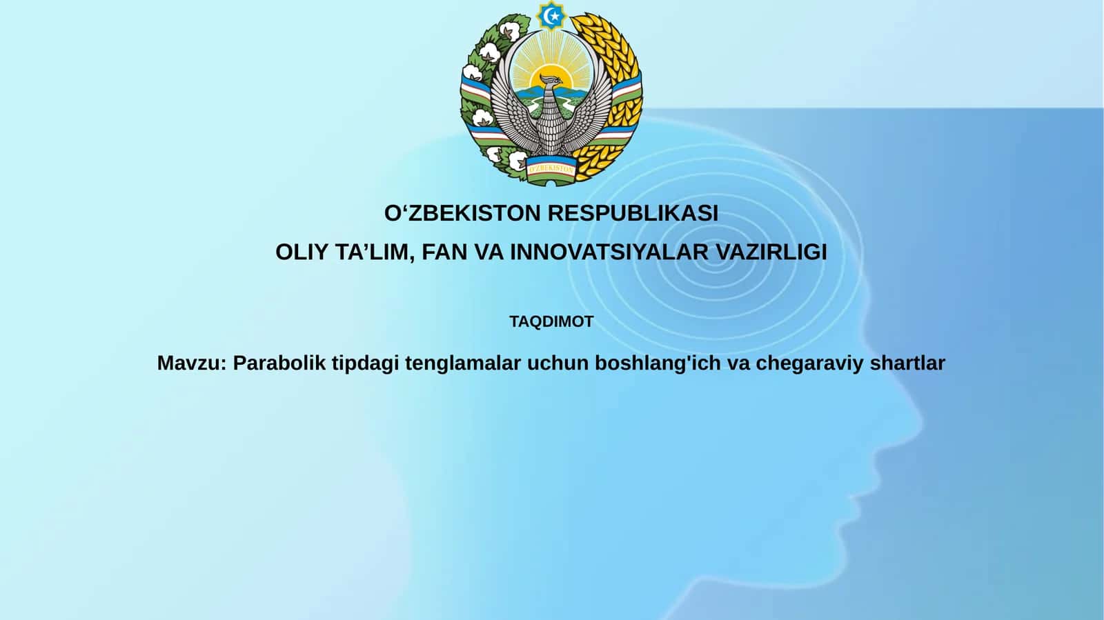 Parabolik Tenglamalar
