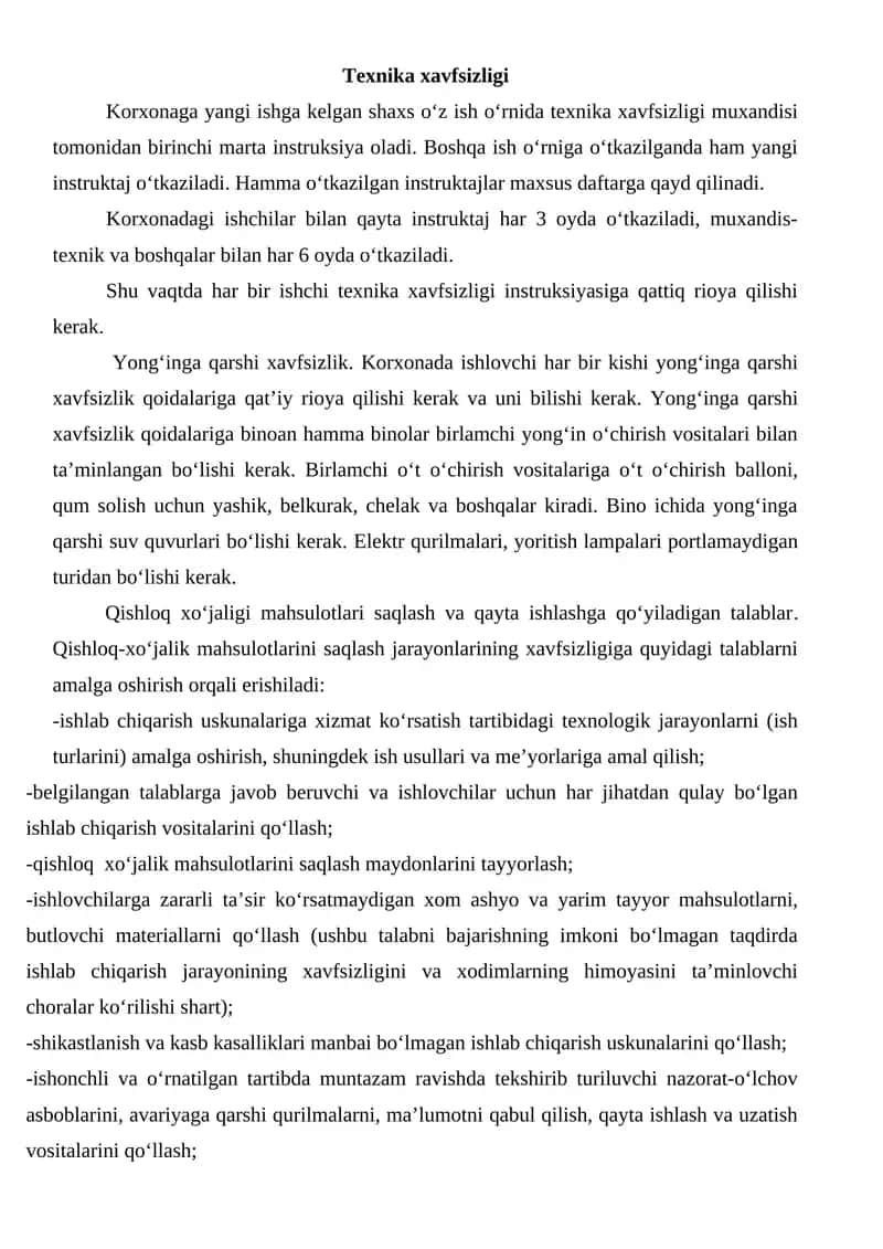 Texnika xavfsizligi