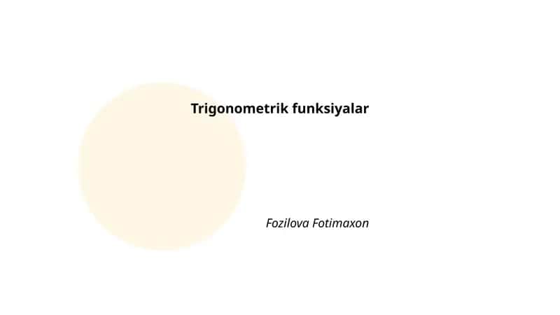 Trigonometrik funksiyalar