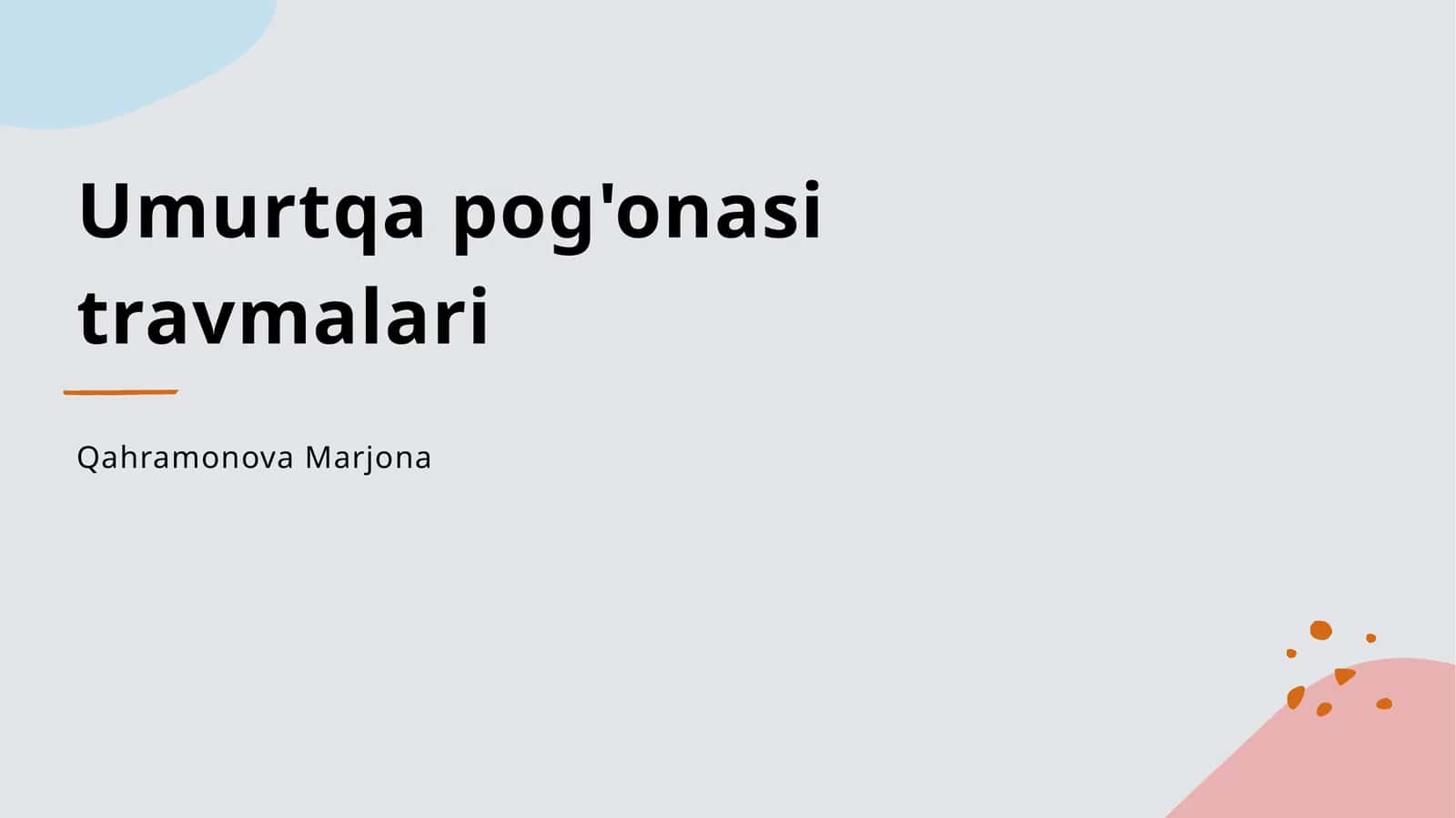 Umurtqa pog'onasi travmalari