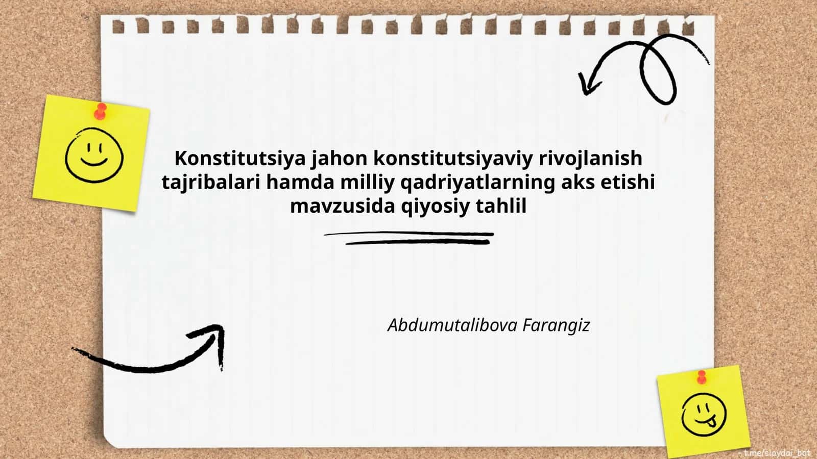 Konstitutsiya jahon konstitutsiyaviy rivojlanish tajribalari hamda milliy qadriyatlarning aks etishi mavzusida qiyosiy tahlil