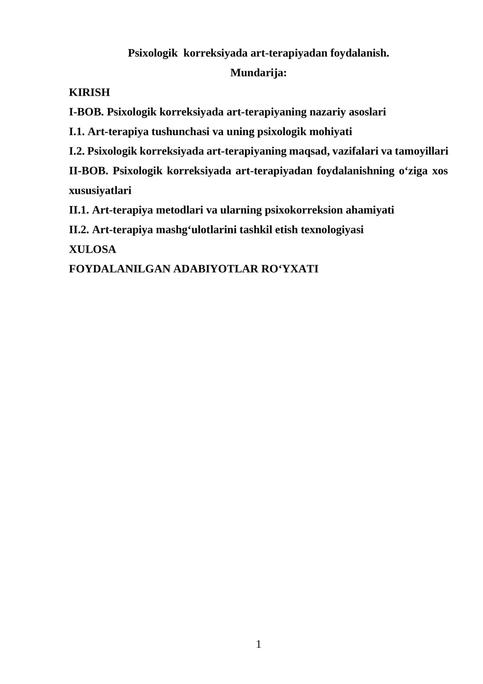 Psixologik korreksiyada art-terapiyadan foydalanish