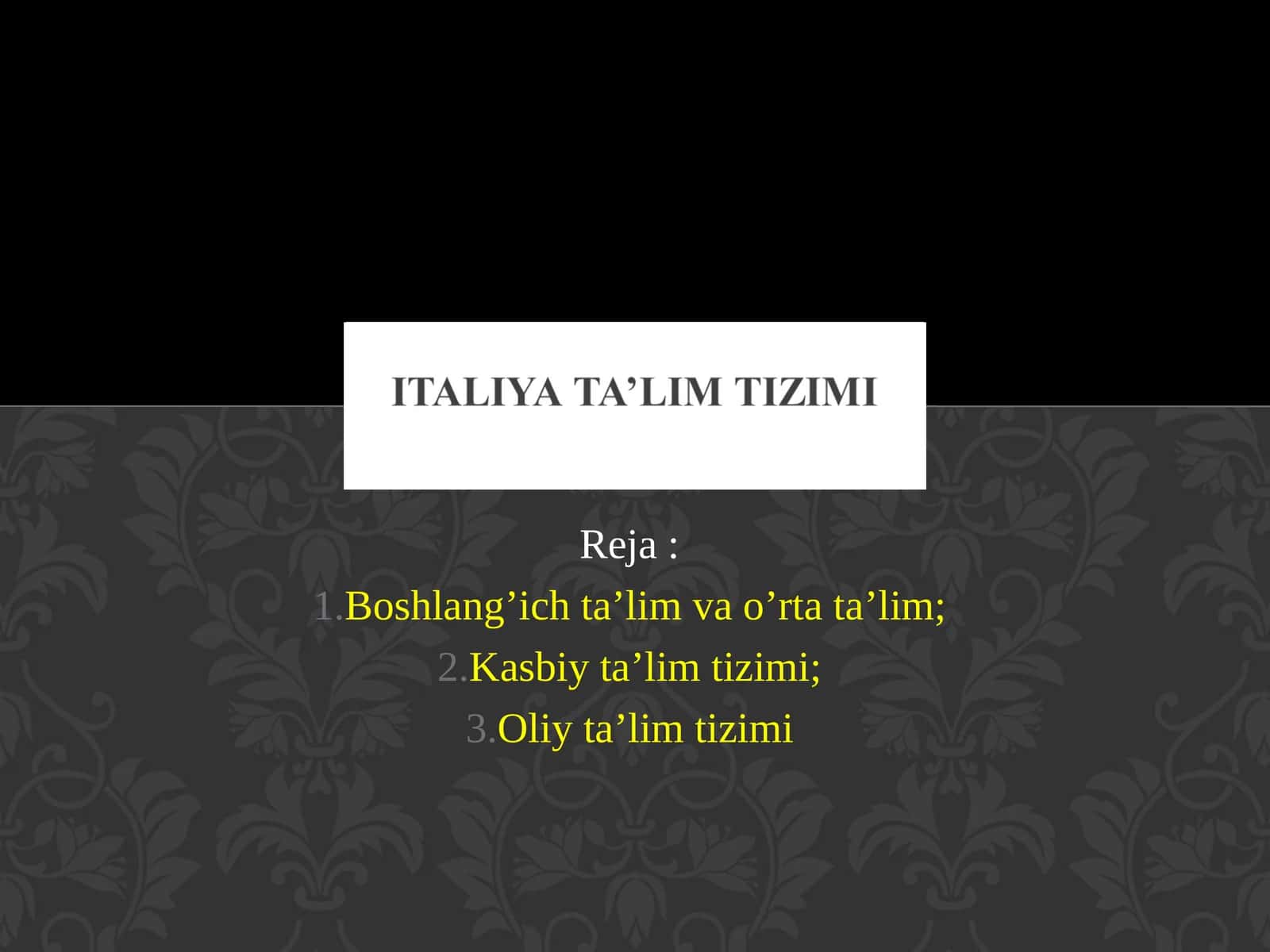 Italiyada ta'lim tizimi