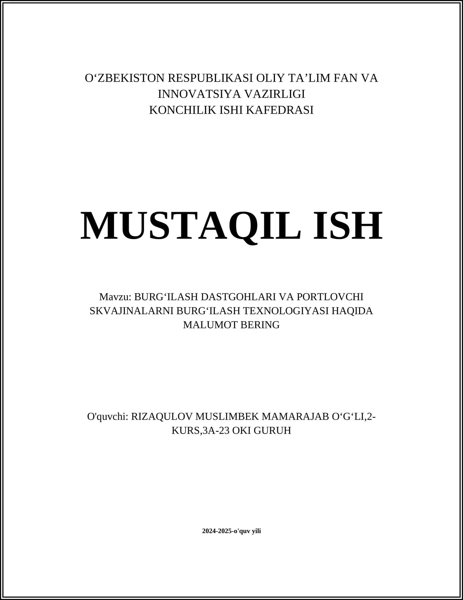 Portativ Burgʻilash Dastgohlari