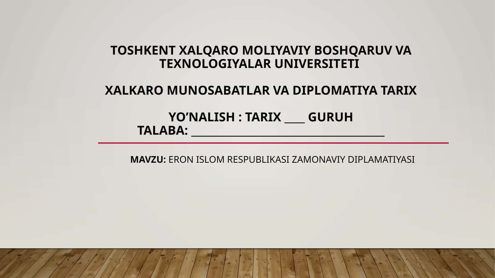 Eron Islom Respublikasi zamonaviy diplomatiyasi
