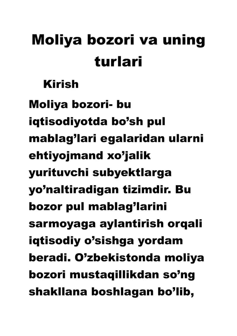 Moliya bozori