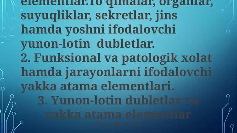 Yunon-lotin dubletlari va yakka atama elementlar