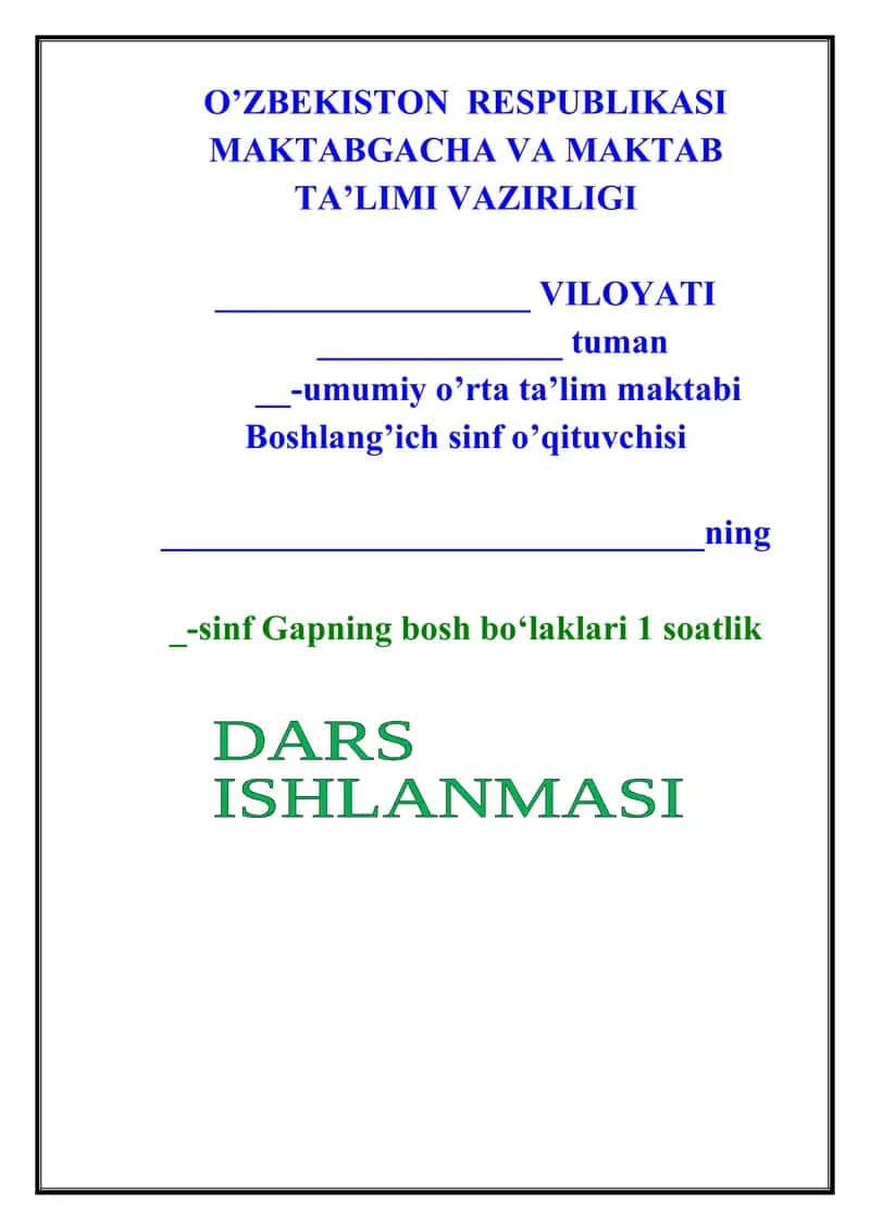 Gapning bosh boʻlaklari