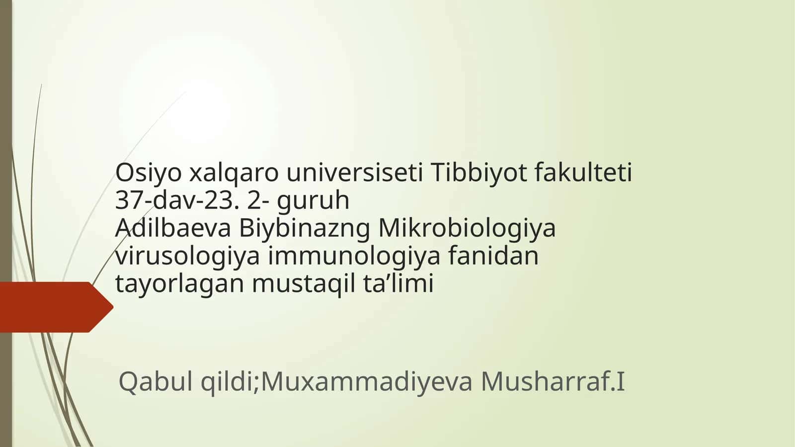 Mavzu;Dibakterioz va dizbakteriozning zamonaviy bakteriologik diagnostikasi haqida to'liq malumot
