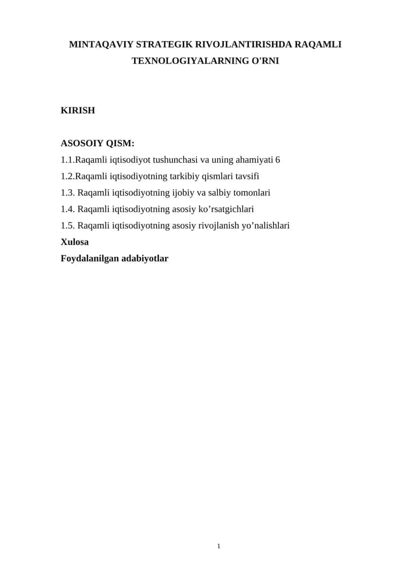 Raqamli iqtisodiyot